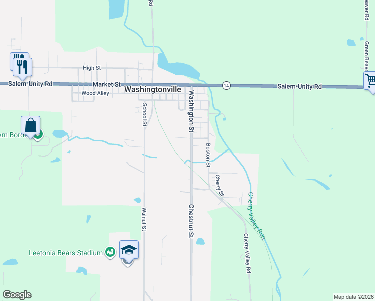 map of restaurants, bars, coffee shops, grocery stores, and more near 625 Washington Street in Washingtonville