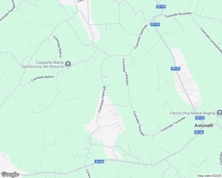 map of restaurants, bars, coffee shops, grocery stores, and more near 386 Contrada Ciporrelli in Città Metropolitana di Bari