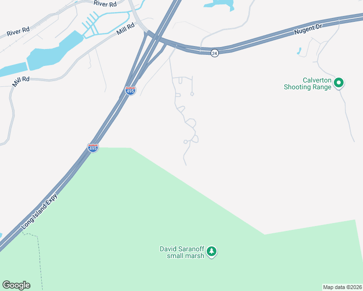 map of restaurants, bars, coffee shops, grocery stores, and more near 205 Hill Rise in Calverton