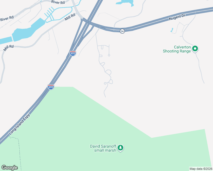 map of restaurants, bars, coffee shops, grocery stores, and more near 205 Hill Rise in Calverton