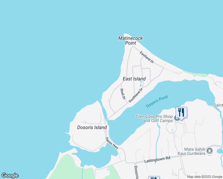 map of restaurants, bars, coffee shops, grocery stores, and more near 7 Westland Drive in Glen Cove