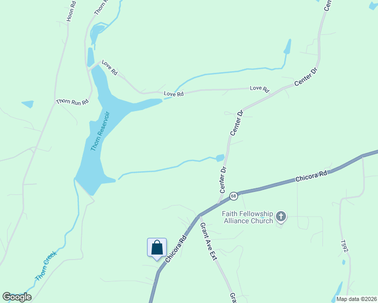 map of restaurants, bars, coffee shops, grocery stores, and more near 309 Chicora Road in Butler