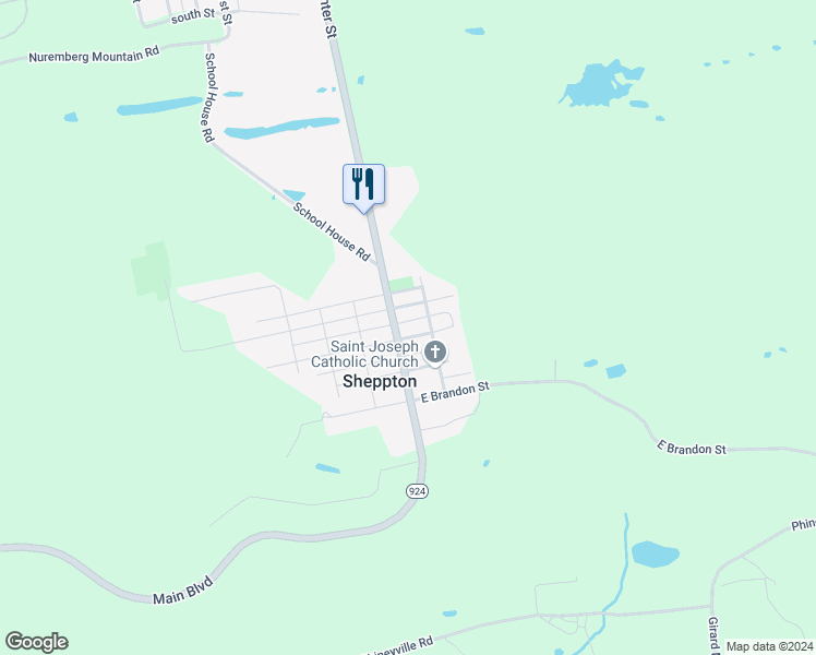 map of restaurants, bars, coffee shops, grocery stores, and more near 928 Center Street in Ringtown