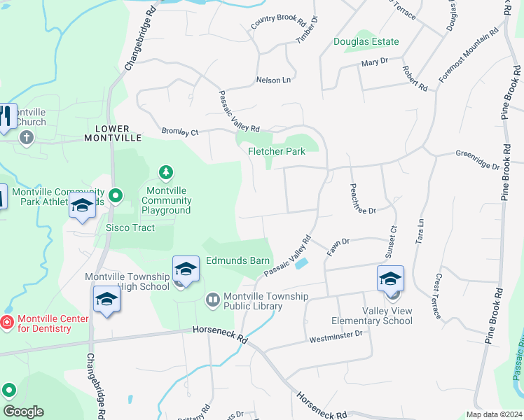 map of restaurants, bars, coffee shops, grocery stores, and more near 12 Salter Drive in Montville