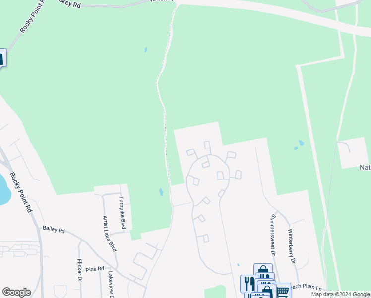 map of restaurants, bars, coffee shops, grocery stores, and more near 155 Eagle Hill Court in Middle Island
