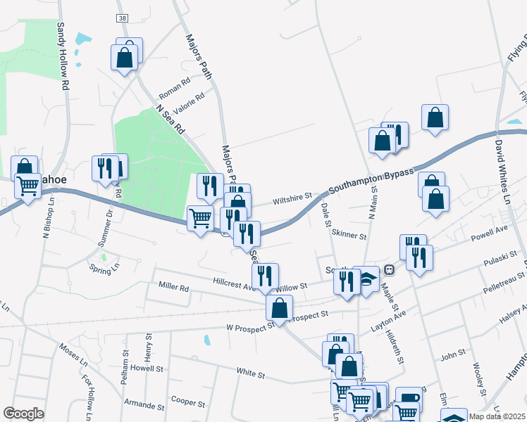 map of restaurants, bars, coffee shops, grocery stores, and more near 36 Wiltshire Street in Southampton