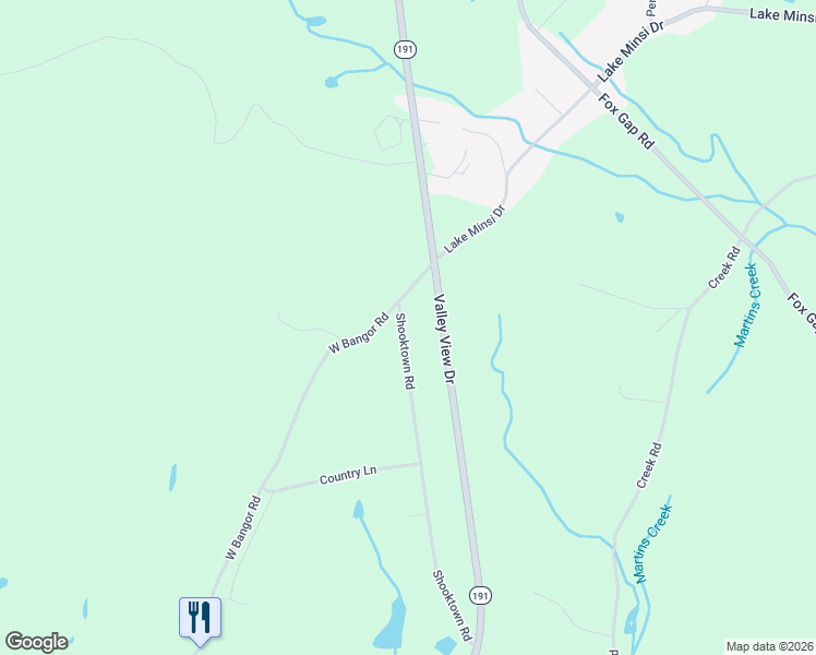 map of restaurants, bars, coffee shops, grocery stores, and more near 583 Shooktown Road in Bangor