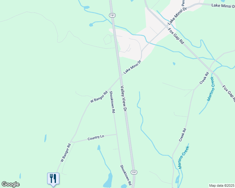 map of restaurants, bars, coffee shops, grocery stores, and more near 583 Shooktown Road in Bangor