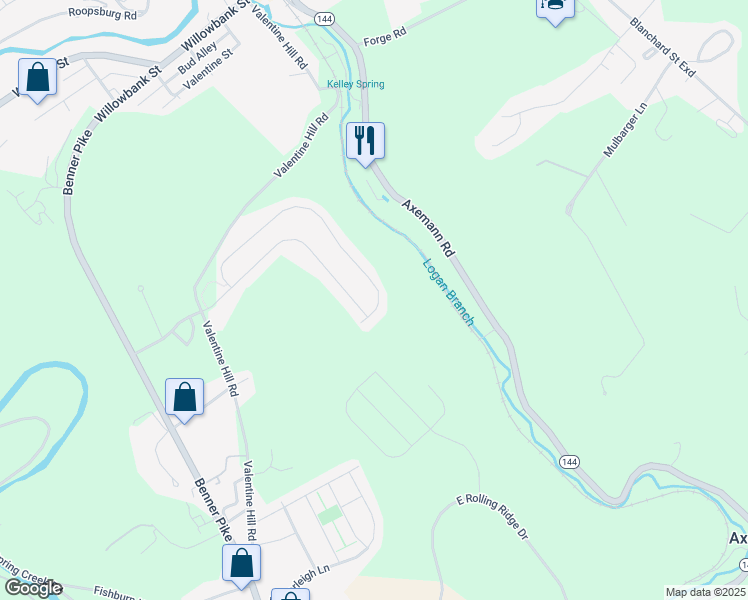 map of restaurants, bars, coffee shops, grocery stores, and more near 236 Jonathan Lane in Bellefonte