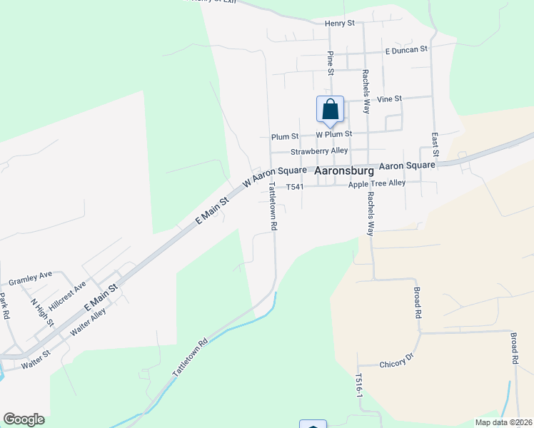 map of restaurants, bars, coffee shops, grocery stores, and more near 212 Tattletown Road in Aaronsburg