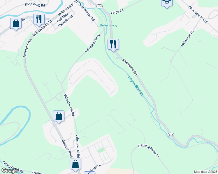 map of restaurants, bars, coffee shops, grocery stores, and more near 199 Rosehill Drive in Bellefonte