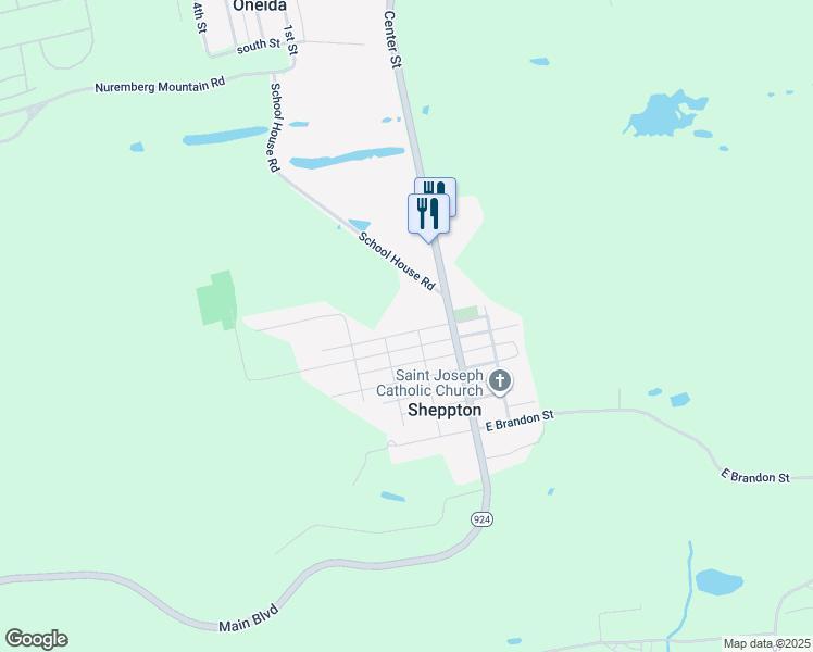 map of restaurants, bars, coffee shops, grocery stores, and more near 22 West Cranberry Alley in Sheppton