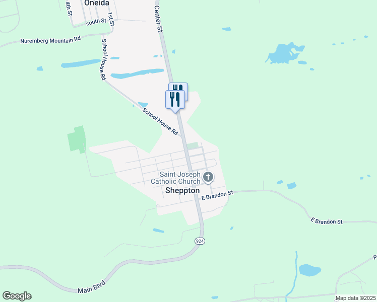 map of restaurants, bars, coffee shops, grocery stores, and more near 928 Center Street in Ringtown