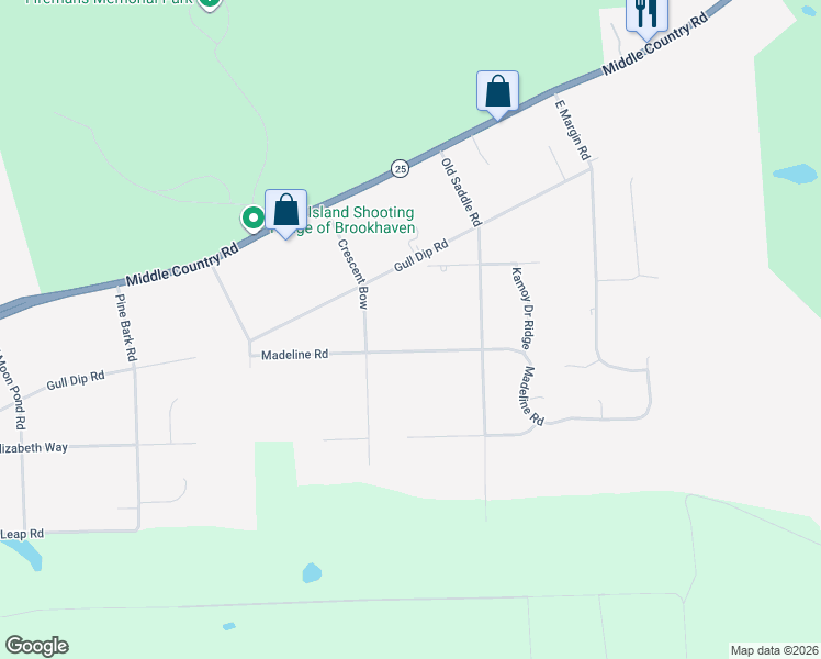 map of restaurants, bars, coffee shops, grocery stores, and more near 44 Madeline Road in Ridge