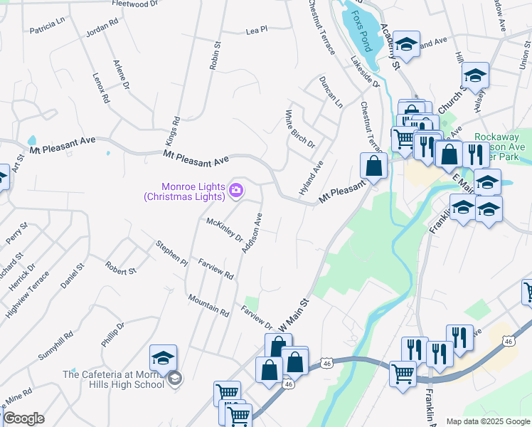 map of restaurants, bars, coffee shops, grocery stores, and more near 107 Addison Avenue in Rockaway