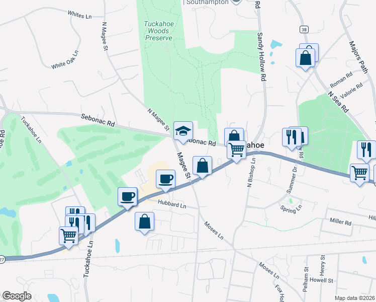 map of restaurants, bars, coffee shops, grocery stores, and more near 460 Magee Street in Southampton