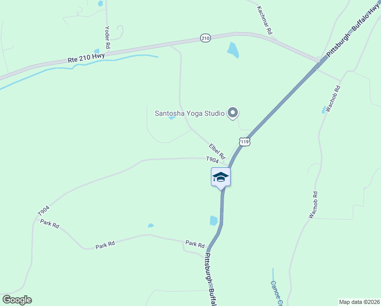 map of restaurants, bars, coffee shops, grocery stores, and more near 170 Bloom Road in Punxsutawney