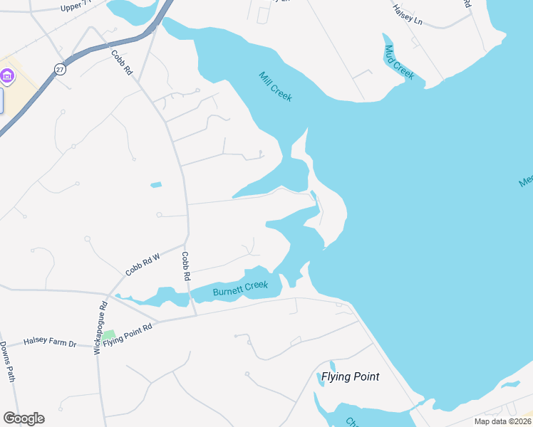 map of restaurants, bars, coffee shops, grocery stores, and more near 54 Cobb Isle Road in Water Mill