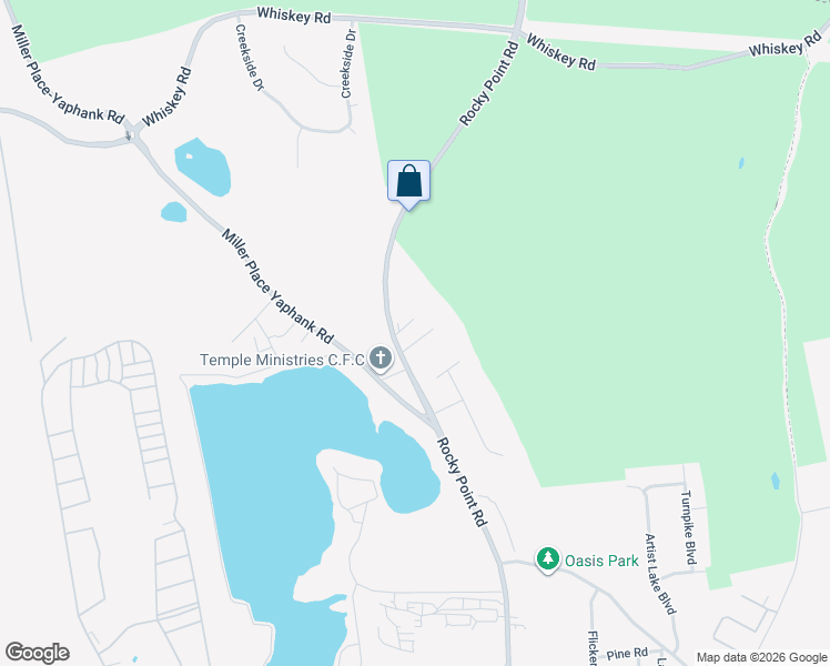 map of restaurants, bars, coffee shops, grocery stores, and more near 47 Rocky Point Road in Middle Island