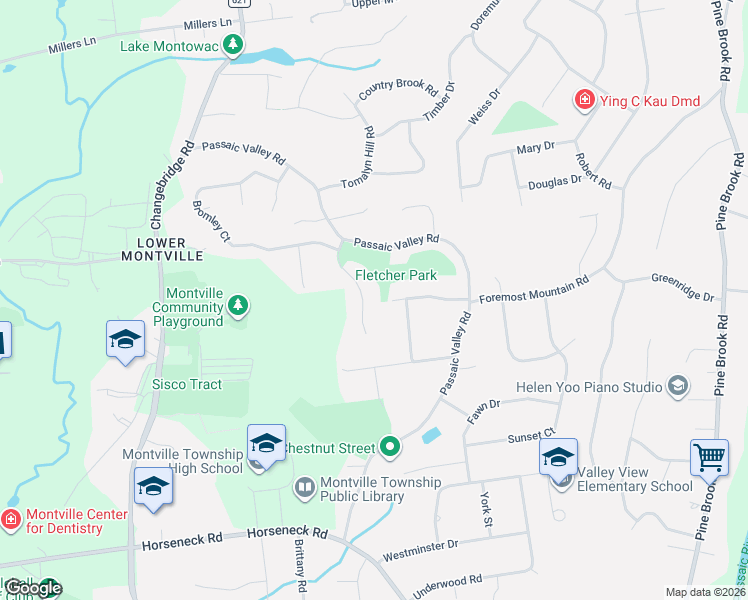 map of restaurants, bars, coffee shops, grocery stores, and more near 11 Fletcher Drive in Montville