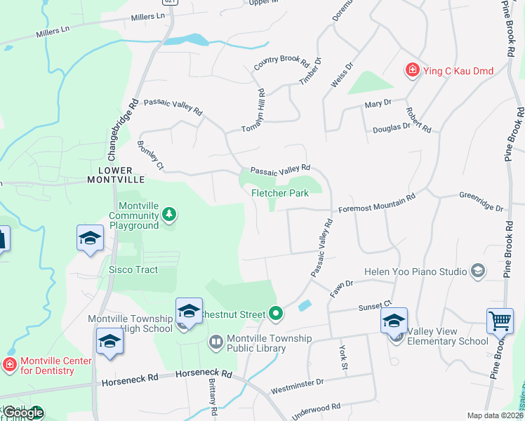 map of restaurants, bars, coffee shops, grocery stores, and more near 11 Fletcher Drive in Montville