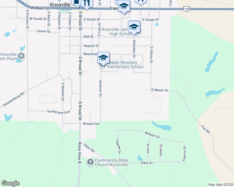 map of restaurants, bars, coffee shops, grocery stores, and more near 301 Jackson Street in Knoxville