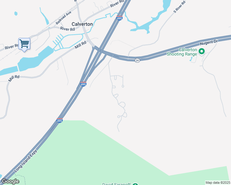 map of restaurants, bars, coffee shops, grocery stores, and more near 101 Hill Spur in Calverton