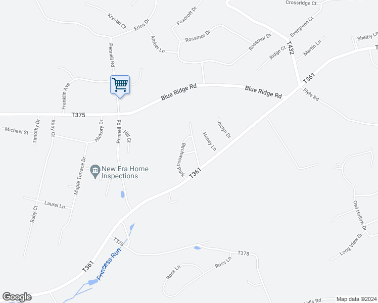 map of restaurants, bars, coffee shops, grocery stores, and more near 267 Birchwood Park in Saylorsburg