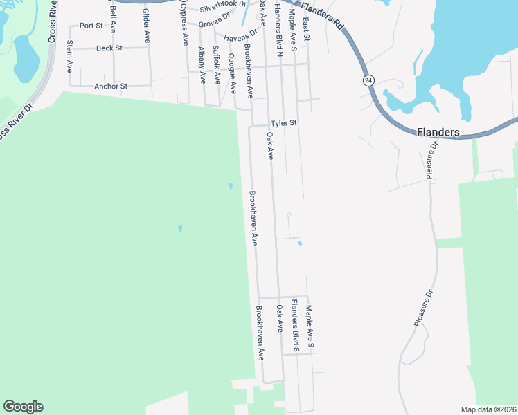 map of restaurants, bars, coffee shops, grocery stores, and more near 288 Brookhaven Avenue in Flanders