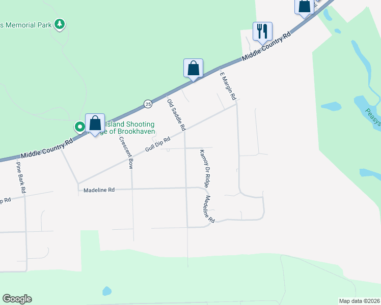 map of restaurants, bars, coffee shops, grocery stores, and more near 34 Conservation Circle in Ridge