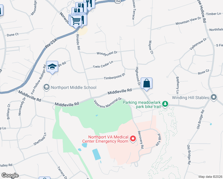 map of restaurants, bars, coffee shops, grocery stores, and more near 149 Middleville Road in Northport