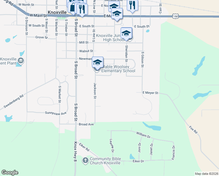 map of restaurants, bars, coffee shops, grocery stores, and more near 301 Jackson Street in Knoxville