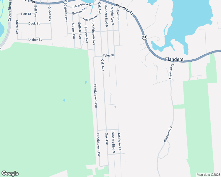 map of restaurants, bars, coffee shops, grocery stores, and more near 267 Flanders Boulevard in Flanders