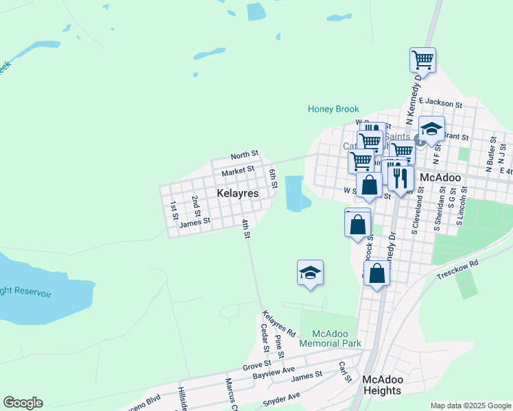 map of restaurants, bars, coffee shops, grocery stores, and more near in Kelayres
