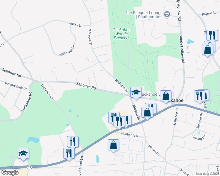 map of restaurants, bars, coffee shops, grocery stores, and more near 101 Sebonac Road in Southampton