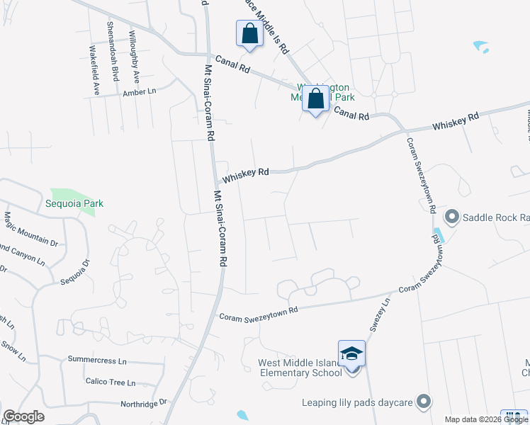 map of restaurants, bars, coffee shops, grocery stores, and more near 5 Humming Lane in Coram