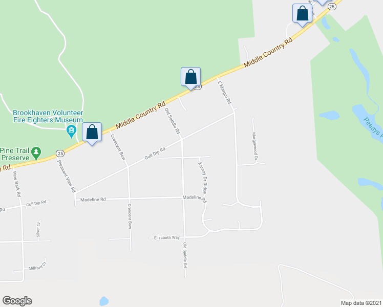 map of restaurants, bars, coffee shops, grocery stores, and more near 34 Conservation Circle in Ridge