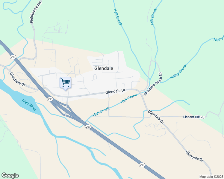 map of restaurants, bars, coffee shops, grocery stores, and more near 1789 Glendale Drive in McKinleyville