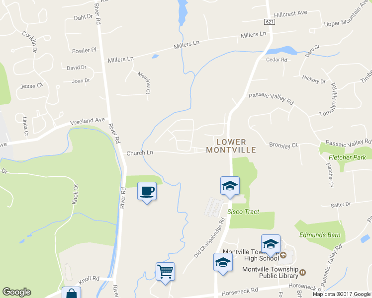 map of restaurants, bars, coffee shops, grocery stores, and more near 2 Vanderhoof Road in Montville