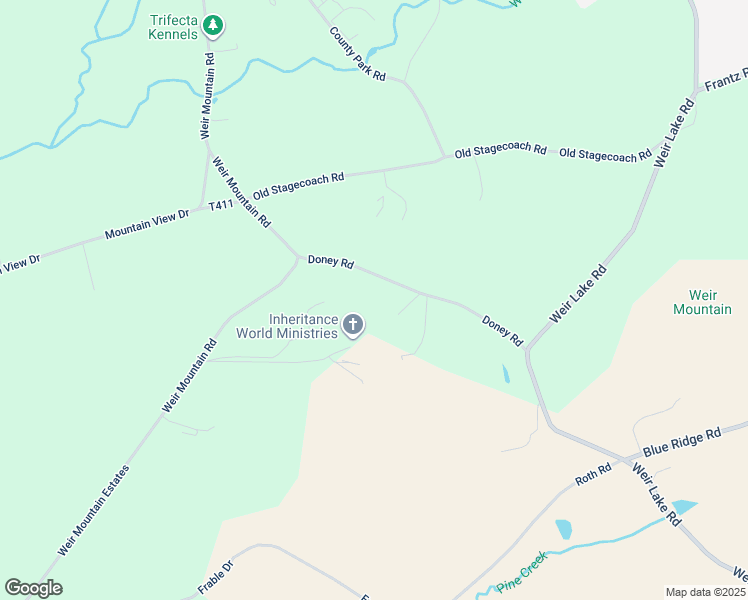 map of restaurants, bars, coffee shops, grocery stores, and more near 161 Doney Road in Kunkletown