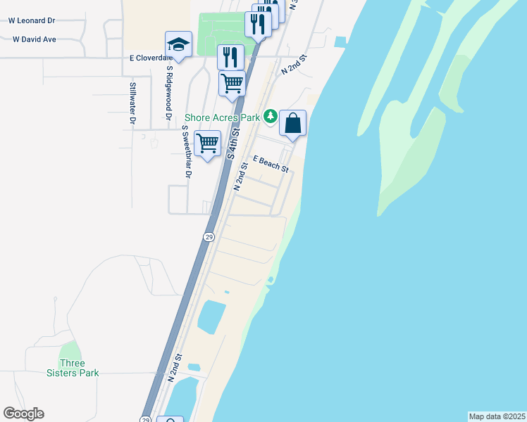 map of restaurants, bars, coffee shops, grocery stores, and more near 17504 N Oak Lawn Ave in Chillicothe