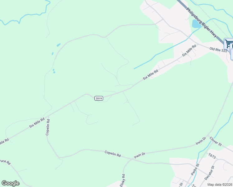 map of restaurants, bars, coffee shops, grocery stores, and more near 2650 Six Mile Road in Osceola Mills