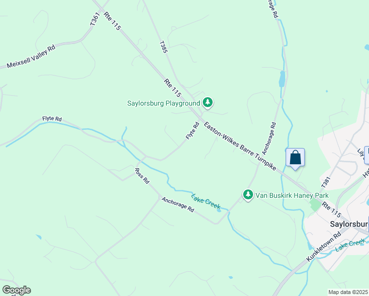 map of restaurants, bars, coffee shops, grocery stores, and more near 137 Flyte Road in Saylorsburg