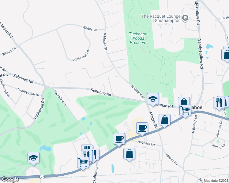 map of restaurants, bars, coffee shops, grocery stores, and more near 119 Sebonac Road in Southampton