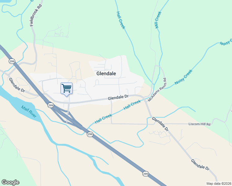 map of restaurants, bars, coffee shops, grocery stores, and more near 1789 Glendale Dr in Humboldt