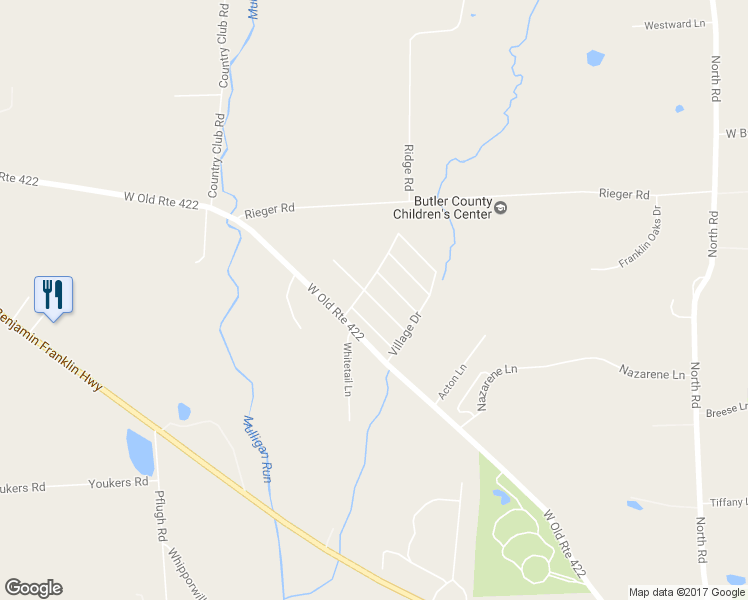 map of restaurants, bars, coffee shops, grocery stores, and more near 222 Birchwood Drive in Butler