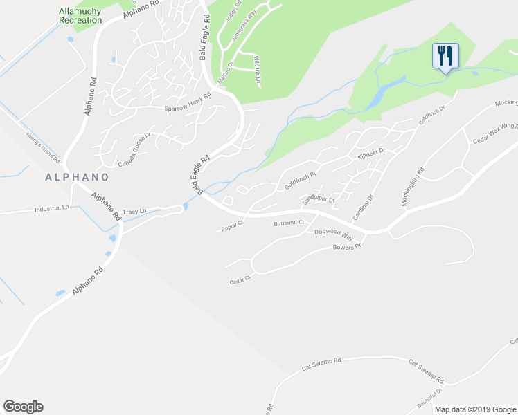 map of restaurants, bars, coffee shops, grocery stores, and more near 153 Goldfinch Ledge in Hackettstown