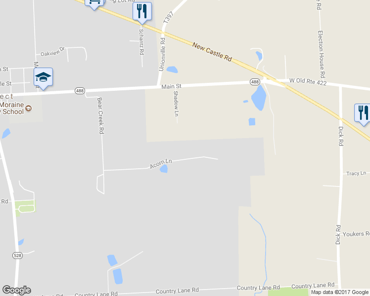 map of restaurants, bars, coffee shops, grocery stores, and more near 453 Acorn Lane in Prospect