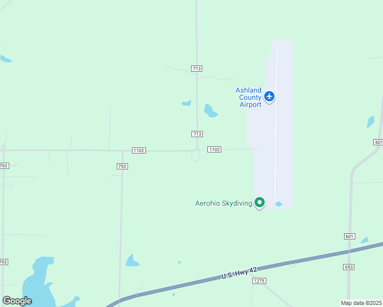 map of restaurants, bars, coffee shops, grocery stores, and more near 711 Township Road 1102 in Ashland