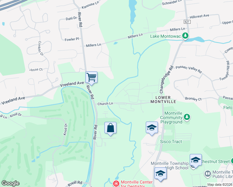 map of restaurants, bars, coffee shops, grocery stores, and more near 36 Davenport Road in Montville